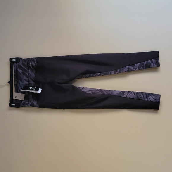 Adidas x Zoe Saldana Collection 7/8 Black & Grey Patterned Leggings XS - Picture 6 of 14